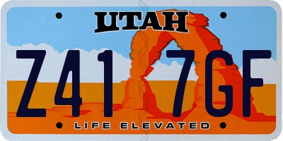 UT license plate Z417GF