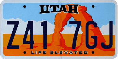 UT license plate Z417GJ