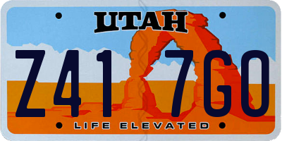 UT license plate Z417GO