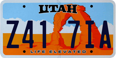 UT license plate Z417IA