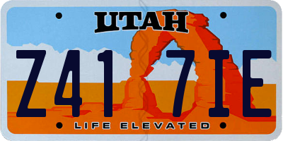 UT license plate Z417IE