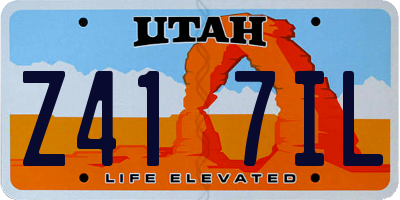 UT license plate Z417IL