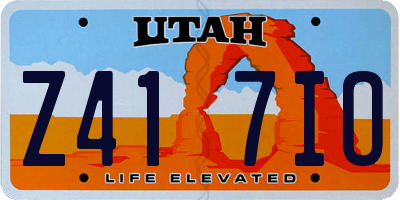 UT license plate Z417IO