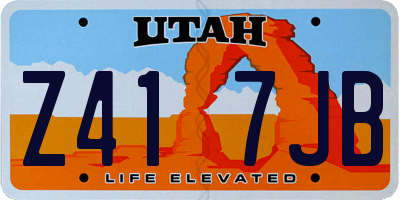 UT license plate Z417JB