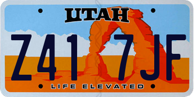 UT license plate Z417JF