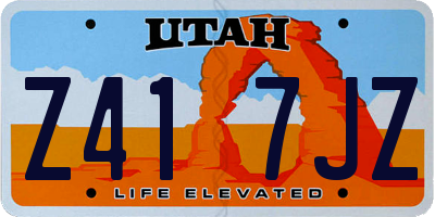 UT license plate Z417JZ