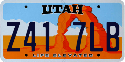 UT license plate Z417LB