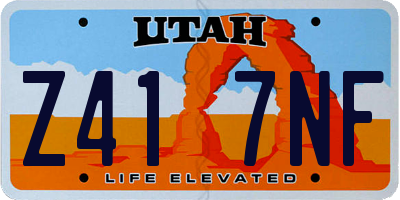 UT license plate Z417NF