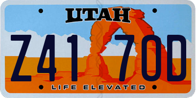 UT license plate Z417OD
