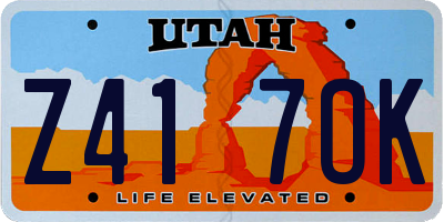 UT license plate Z417OK