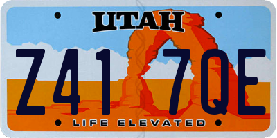 UT license plate Z417QE