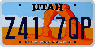 UT license plate Z417QP