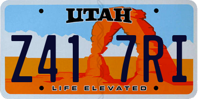UT license plate Z417RI