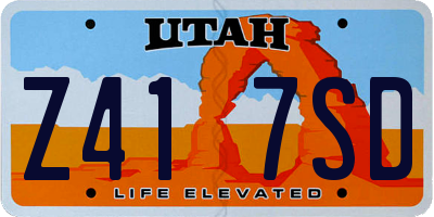 UT license plate Z417SD