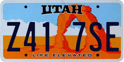 UT license plate Z417SE