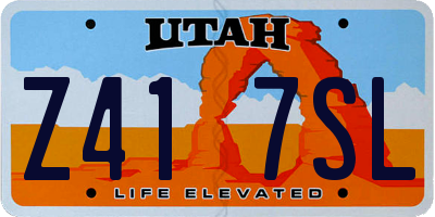UT license plate Z417SL