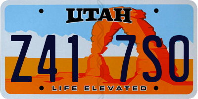 UT license plate Z417SO