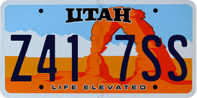 UT license plate Z417SS
