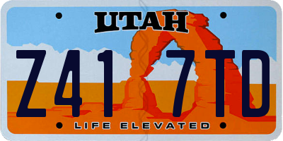 UT license plate Z417TD