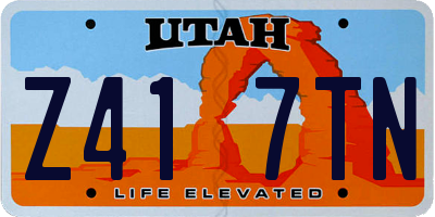 UT license plate Z417TN