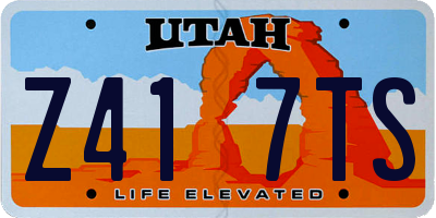 UT license plate Z417TS