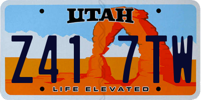 UT license plate Z417TW