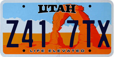 UT license plate Z417TX