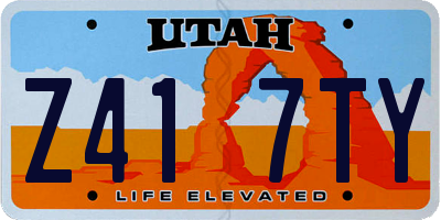 UT license plate Z417TY