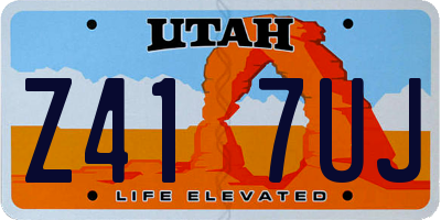 UT license plate Z417UJ