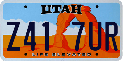 UT license plate Z417UR