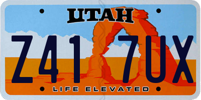 UT license plate Z417UX