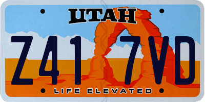 UT license plate Z417VD