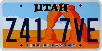 UT license plate Z417VE
