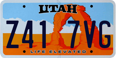 UT license plate Z417VG