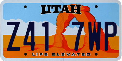 UT license plate Z417WP