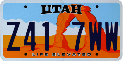 UT license plate Z417WW