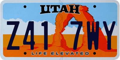 UT license plate Z417WY