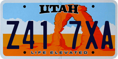 UT license plate Z417XA