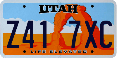 UT license plate Z417XC