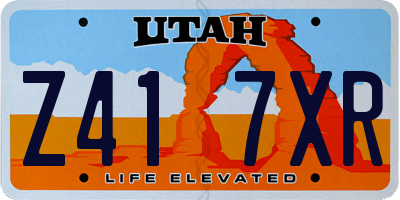 UT license plate Z417XR