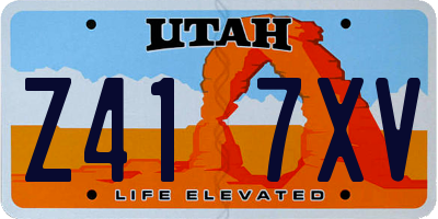 UT license plate Z417XV