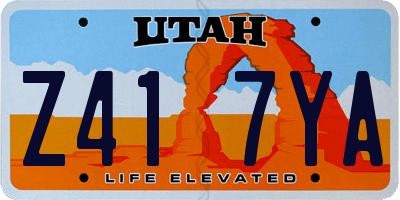 UT license plate Z417YA