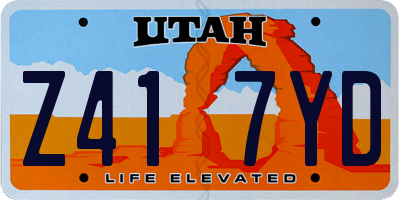 UT license plate Z417YD