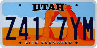 UT license plate Z417YM