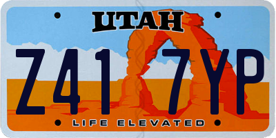 UT license plate Z417YP