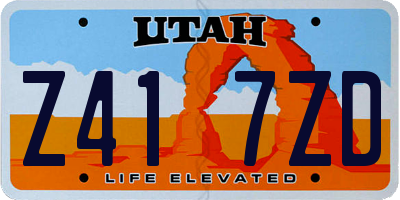 UT license plate Z417ZD