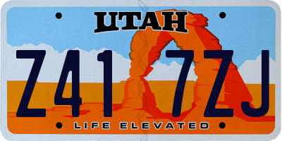 UT license plate Z417ZJ