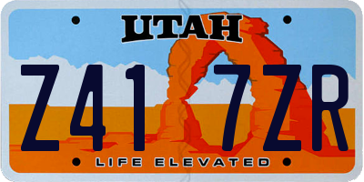 UT license plate Z417ZR