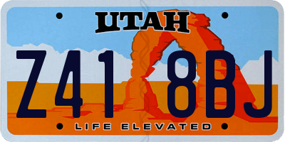 UT license plate Z418BJ
