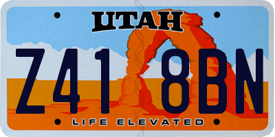 UT license plate Z418BN